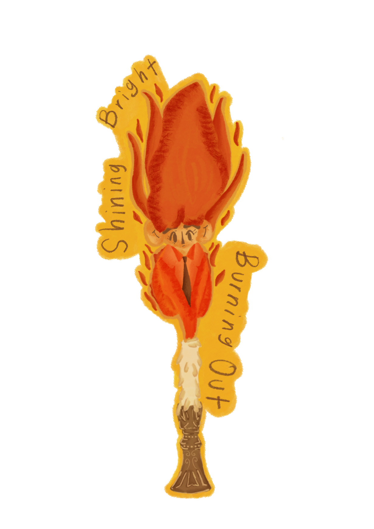 Shine bright, burning out bookmark-sticker